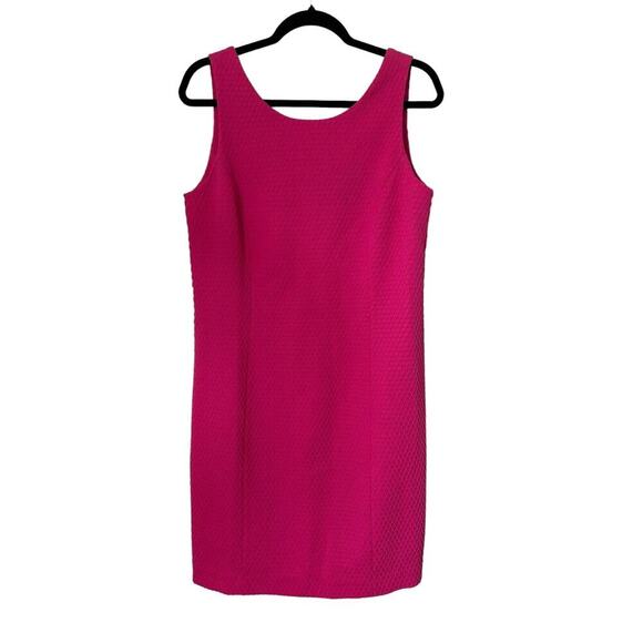 Pappagallo Dress Size 8 Pink White Embroidered Lace Side Trim Sleeveless Sheath - Picture 1 of 12